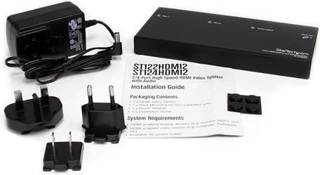 Купить StarTech.com 2 Port High-Speed-HDMI Video Splitter mit Audio - Video-/Audio-Splitter - 2 x HDMI - Desktop (ST122HDMI2) в магазине wardena.ru