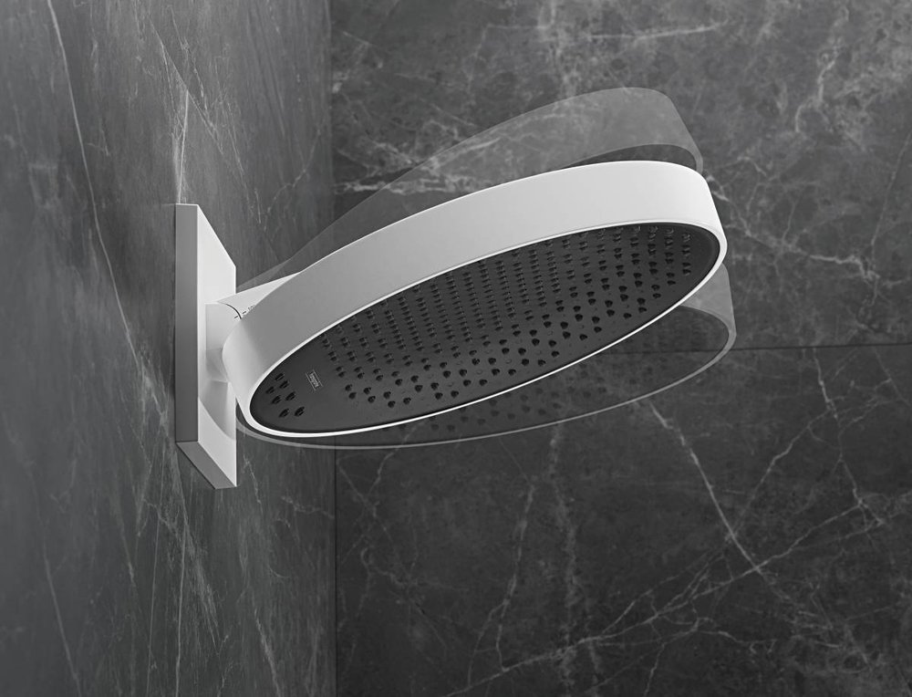 Купить Hansgrohe Rainfinity Верхний душ 360 3jet с настенным креплением хром-черный матовый 26234340 в магазине wardena.ru