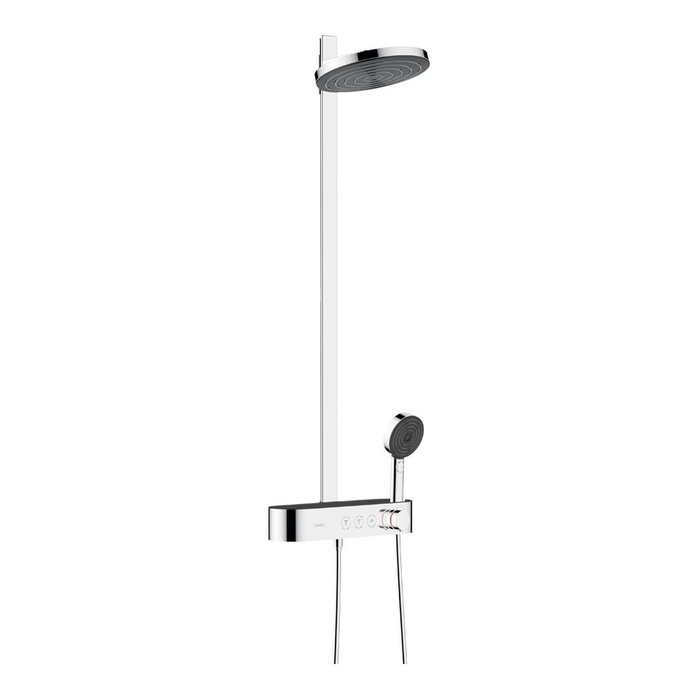 Купить Hansgrohe Pulsify S Showerpipe Душевая система 260 2jet EcoSmart с термостатом ShowerTablet Select 400 хром 24241000 в магазине wardena.ru