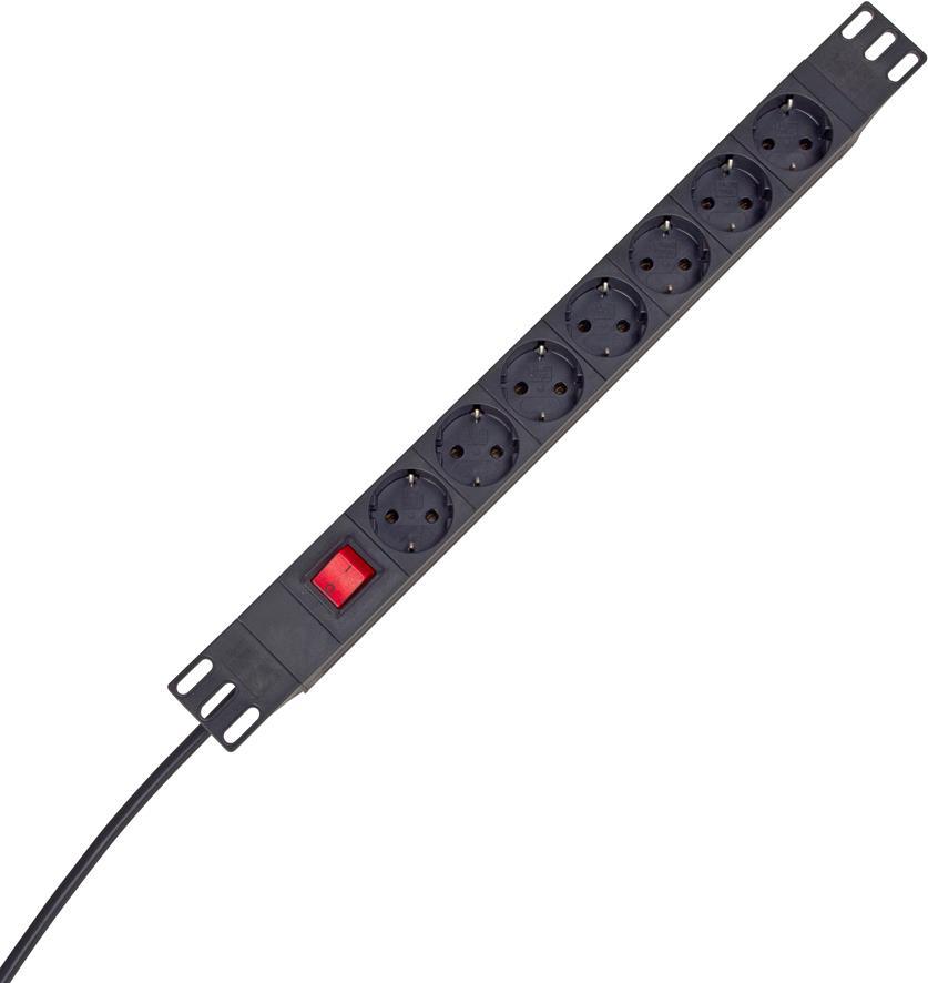 Купить Kopp Steckdosenleiste 48,30cm (19")  7fach Schwarz Schutzkontakt 930705011 (930705011) в магазине wardena.ru