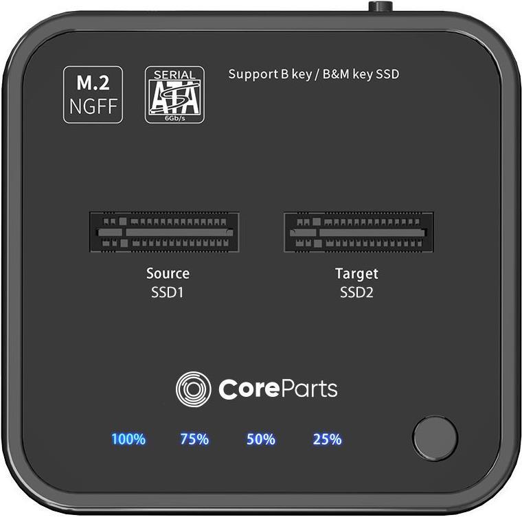 Купить CoreParts MS-CLONER-SATA Speicherlaufwerk-Docking-Station USB 3.2 Gen 2 (3.1 Gen 2) Type-C Schwarz (MS-CLONER-SATA) в магазине wardena.ru