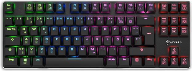 Купить Sharkoon PureWriter TKL RGB - Tastatur - Hintergrundbeleuchtung - USB - Deutsch - Tastenschalter: Kailh Blue (4044951021512) в магазине wardena.ru