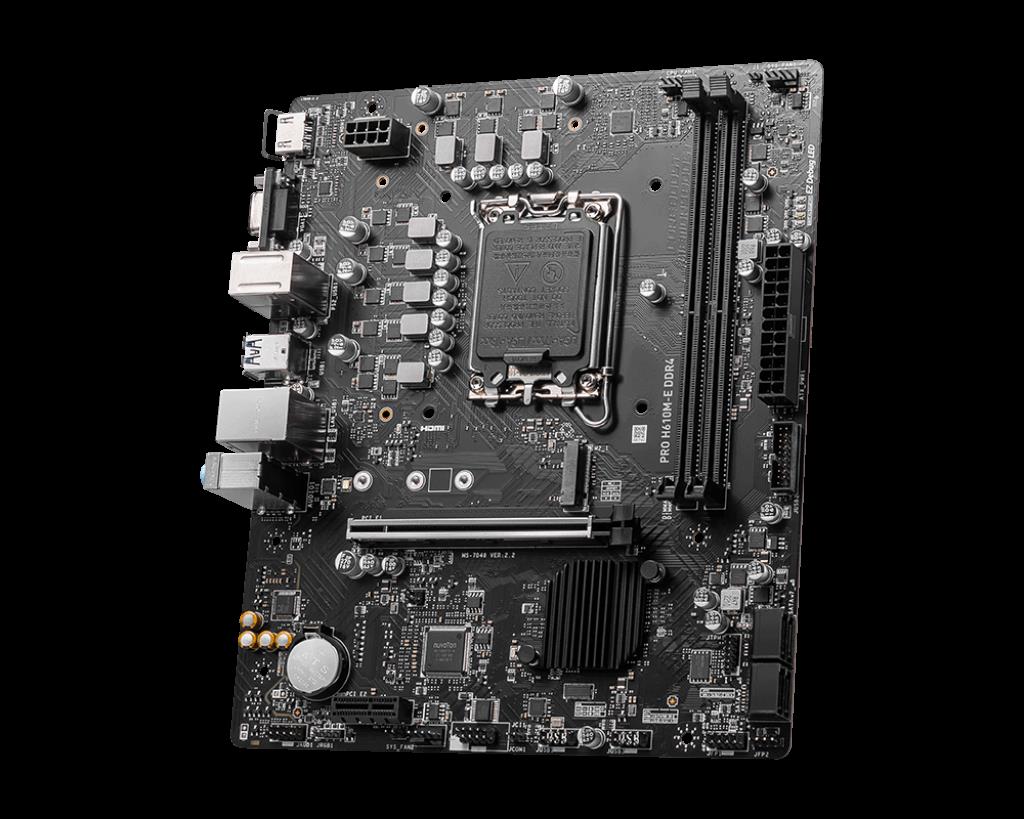 Купить MSI PRO H610M-E DDR4 - Motherboard - micro ATX - LGA1700-Sockel - H610 Chipsatz - USB 3,2 Gen 1 - Gigabit LAN - Onboard-Grafik (CPU erforderlich) - HD Audio (8-Kanal) (7D48-001R) в магазине wardena.ru