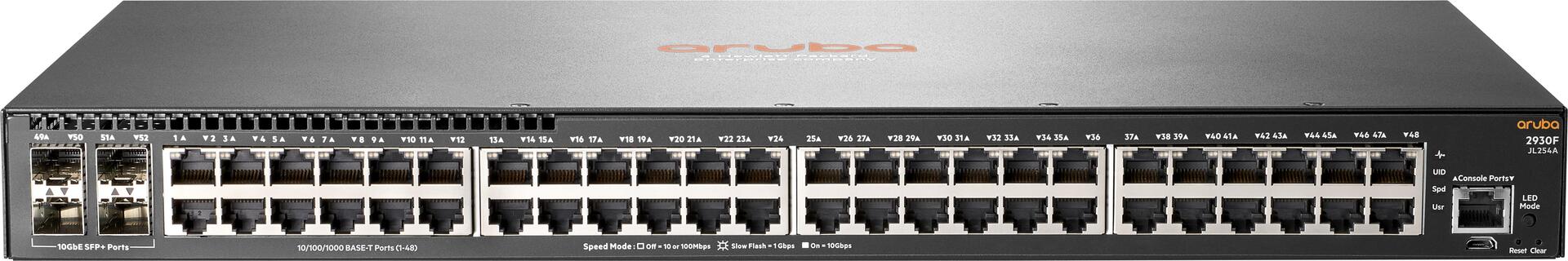 Купить Hewlett Packard Enterprise Aruba 2930F 48G 4SFP+ Managed L3 Gigabit Ethernet (10/100/1000) 1U Grau (JL254A#ABB) в магазине wardena.ru