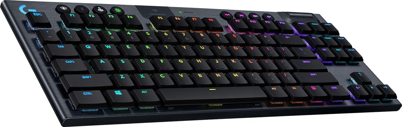 Купить Logitech G915 TKL Tenkeyless LIGHTSPEED Wireless RGB Mechanical Gaming Keyboard - Tastatur - backlit - USB, Bluetooth, LIGHTSPEED - Nordisch - Tastenschalter: GL Clicky - Kohle (920-009534) в магазине wardena.ru