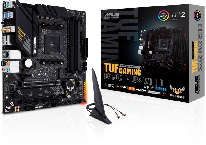 Купить ASUS TUF GAMING B550M-PLUS WIFI II - Motherboard - micro ATX - Socket AM4 - AMD B550 Chipsatz - USB-C Gen2, USB 3.2 Gen 1, USB 3.2 Gen 2 - 2.5 Gigabit LAN, Wi-Fi 6, Bluetooth - Onboard-Grafik (CPU erforderlich) - HD Audi (90MB19Y0-M0EAY0) в магазине wardena.ru