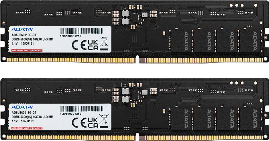 Купить ADATA DDR5 5600 U-DIMM Speichermodul 32 GB 2 x 16 GB 5600 MHz ECC (AD5U560016G-DT) в магазине wardena.ru
