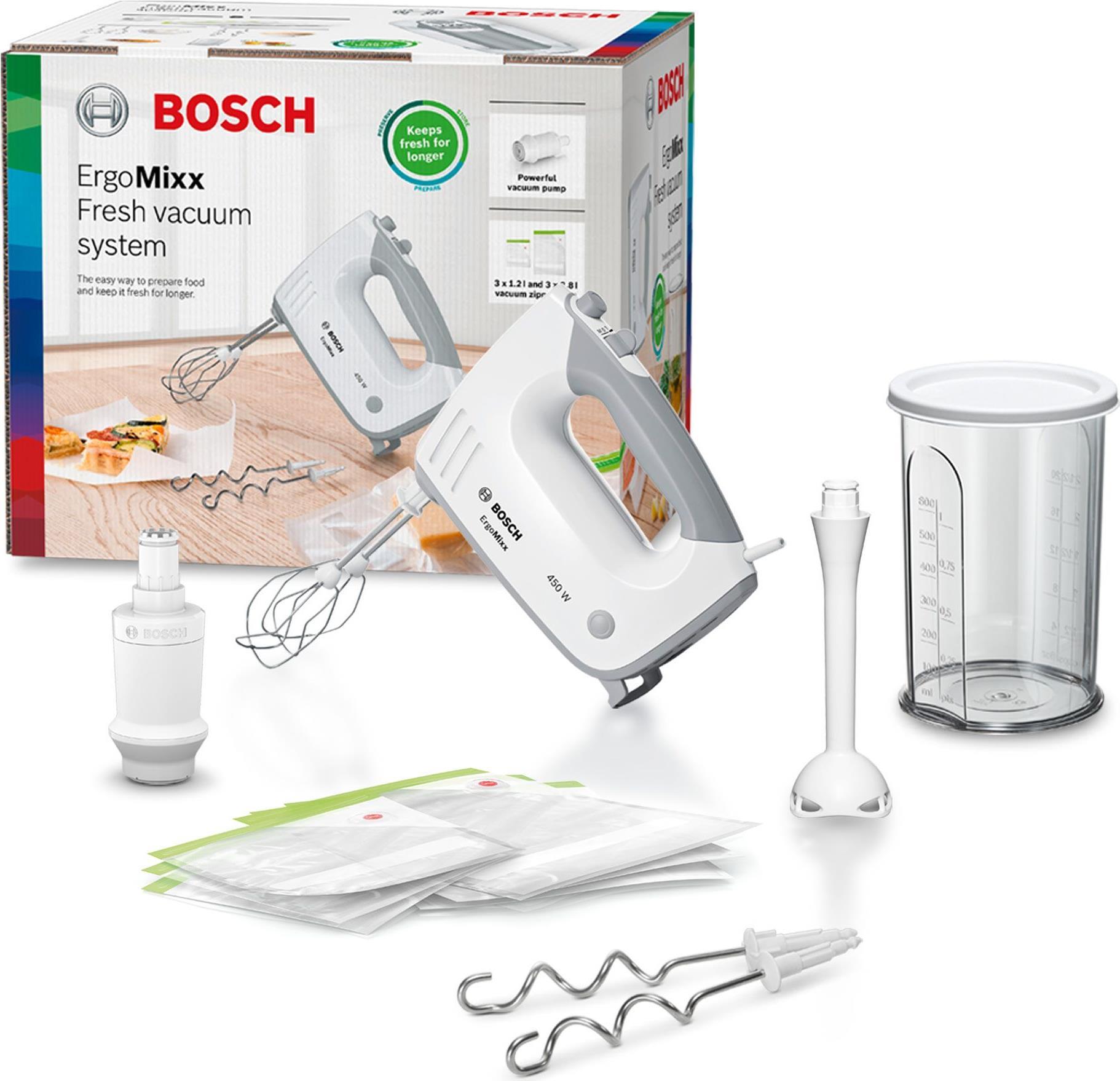 Купить Bosch ErgoMixx - Handmixer - Weiß - Mischung - Kneten - Mixen - 1,3 m - 0,6 l - Tasten (MFQ364V0) в магазине wardena.ru