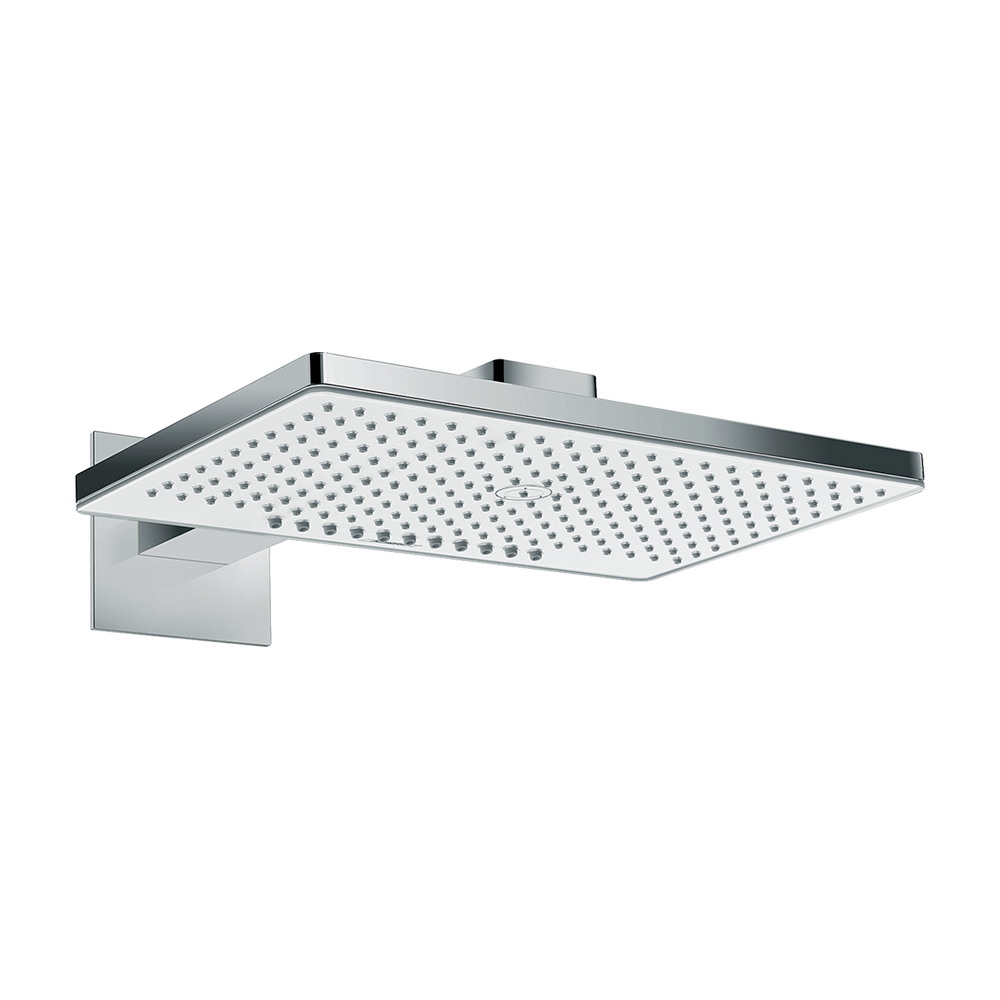 Купить Hansgrohe Rainmaker Select Верхний душ 460 2jet EcoSmart 9 л/мин с держателем хром-белый матовый 24015400 в магазине wardena.ru