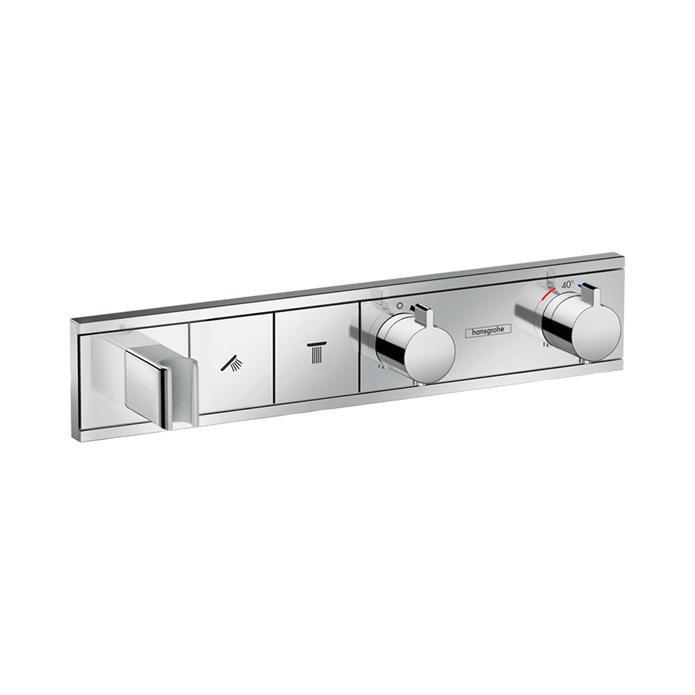 Купить Hansgrohe RainSelect Термостат для душа скрытого монтажа с 2 кнопками хром-белый матовый 15355400 в магазине wardena.ru