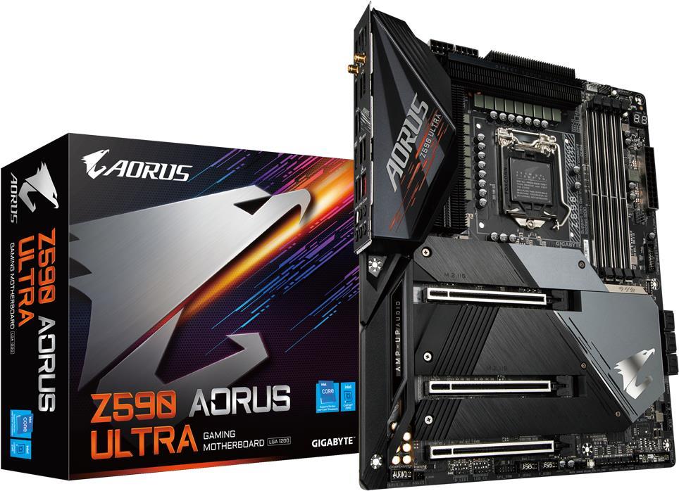 Купить Gigabyte Z590 AORUS ULTRA - Intel - LGA 1200 - Intel® Celeron® - Intel® Core™ i3 - Intel Core i5 - Intel Core i7 - Intel Core i9 - Intel® Pentium® - DDR4-SDRAM - DIMM - 2133,2400,2666,2933,3000,3200 MHz (Z590 AORUS ULTRA в магазине wardena.ru