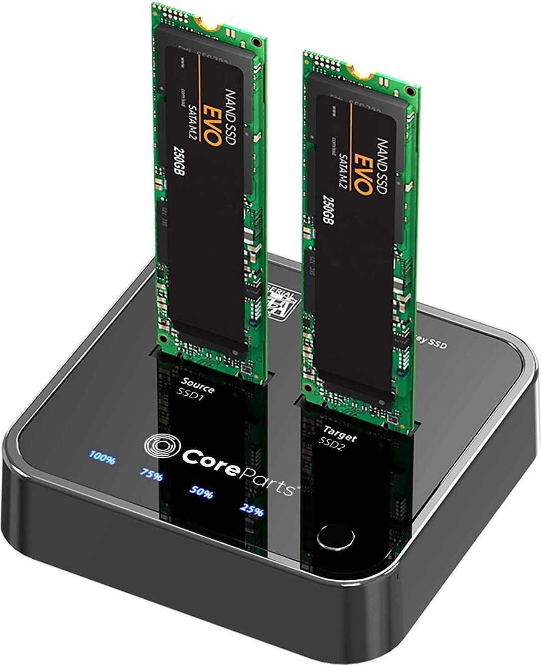 Купить CoreParts MS-CLONER-SATA Speicherlaufwerk-Docking-Station USB 3.2 Gen 2 (3.1 Gen 2) Type-C Schwarz (MS-CLONER-SATA) в магазине wardena.ru