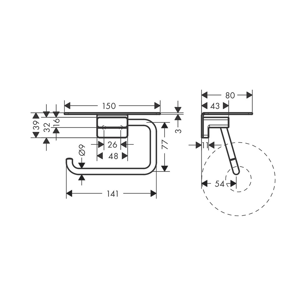 Купить Hansgrohe AddStoris Держатель рулона туалетной бумаги хром 41772000 в магазине wardena.ru