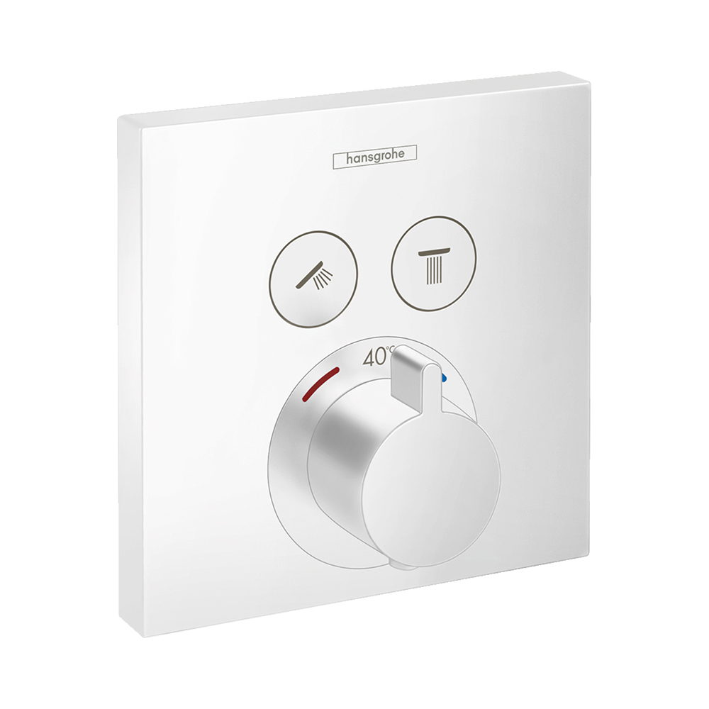 Купить Hansgrohe ShowerSelect Термостат скрытого монтажа для 2 потребителей белый матовый 15763700 в магазине wardena.ru