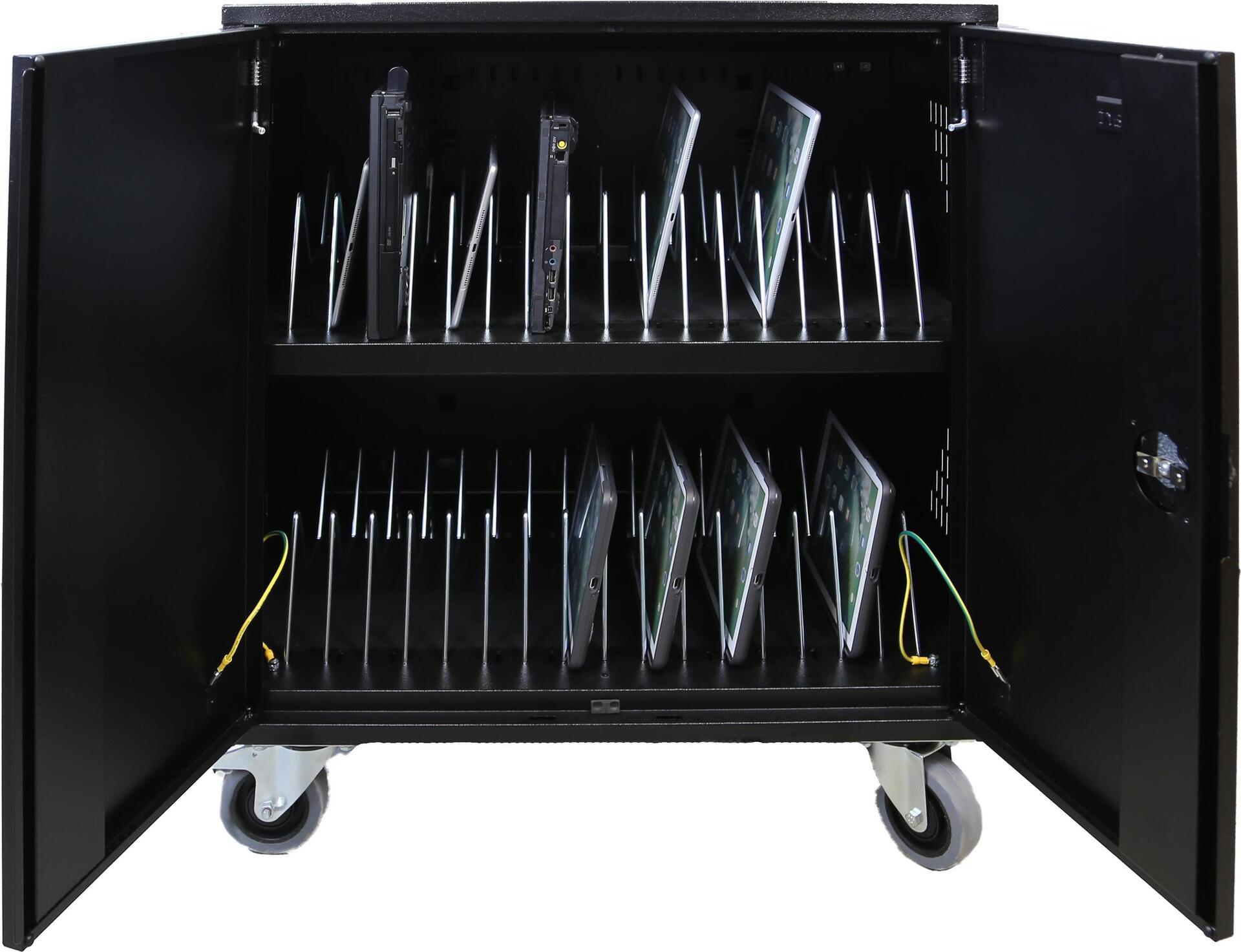 Купить Leba NoteCart Flex Extended 32 (Schuko) Wagen zur Verwaltung tragbarer Geräte Schwarz - Grau (NCF-E-32-SC) в магазине wardena.ru