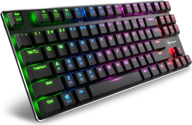 Купить Sharkoon PureWriter TKL RGB - Tastatur - Hintergrundbeleuchtung - USB - Deutsch - Tastenschalter: Kailh Blue (4044951021512) в магазине wardena.ru