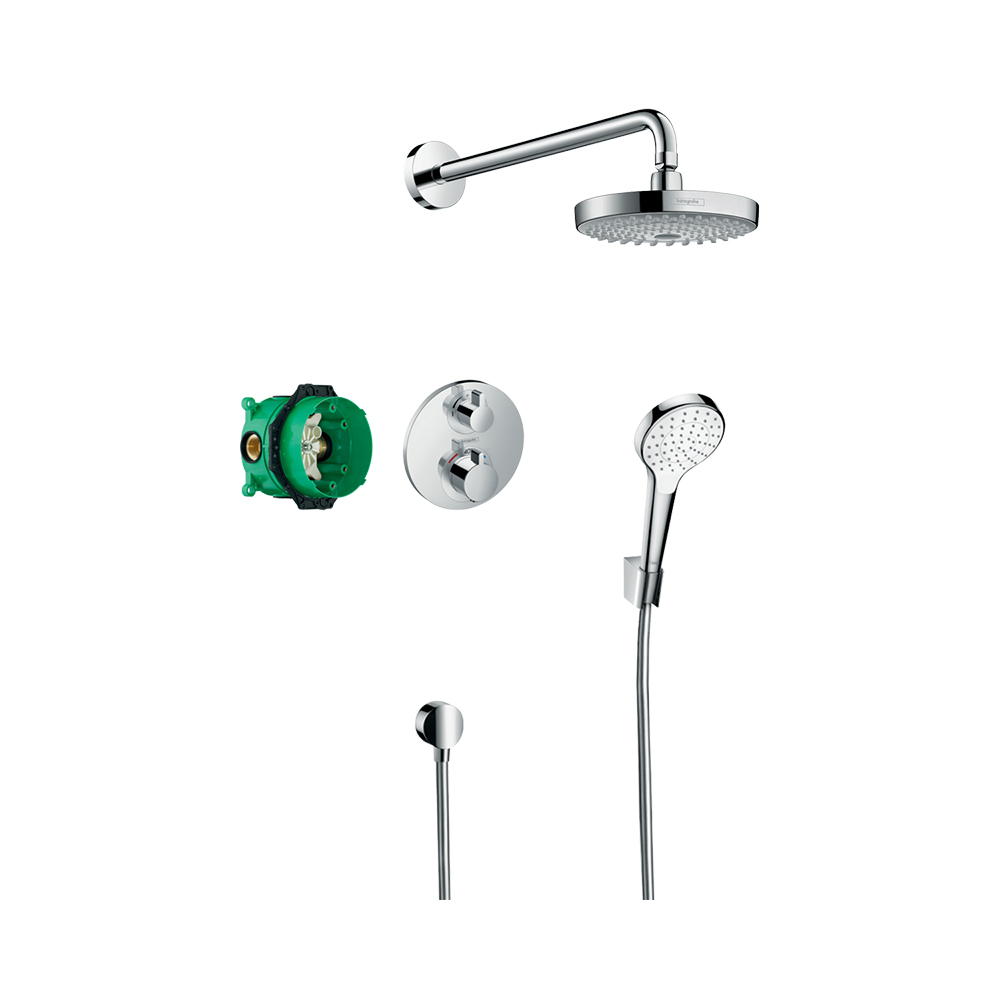 Купить Hansgrohe Croma Select S Душевая система скрытого монтажа с термостатом Ecostat S хром 27295000 в магазине wardena.ru