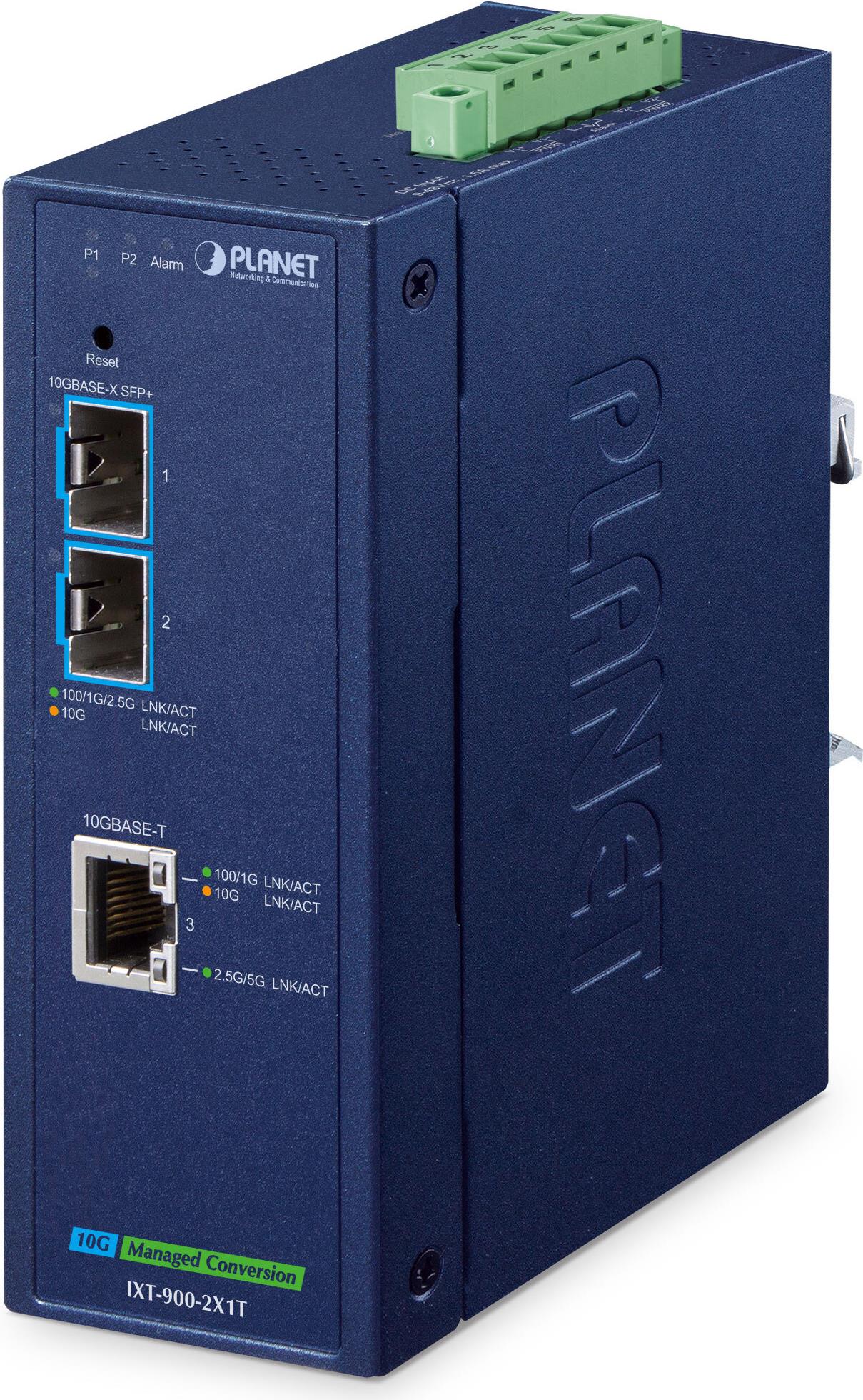 Купить PLANET IP40 Industrial 2-Port Netzwerk Medienkonverter 10000 Mbit/s Blau (IXT-900-2X1T) в магазине wardena.ru