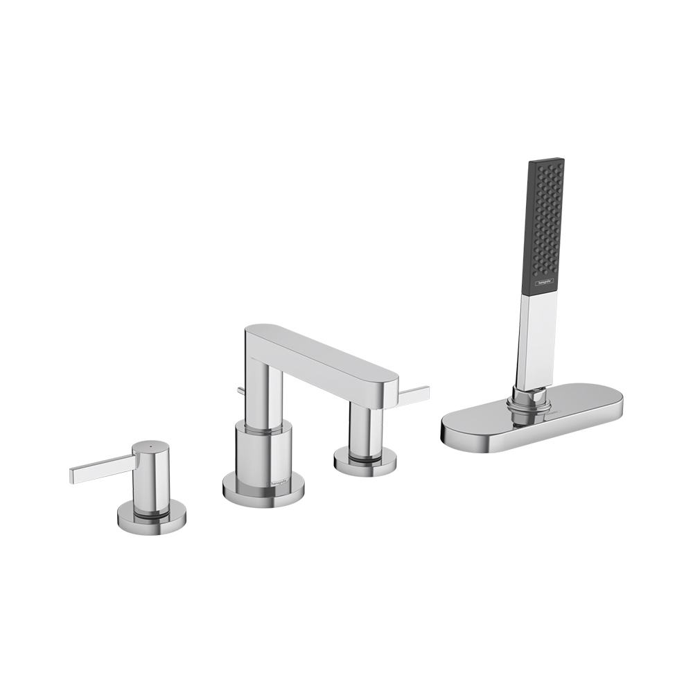 Купить Hansgrohe Finoris Смеситель на край ванны на 4 отверстия с sBox хром 76444000 в магазине wardena.ru